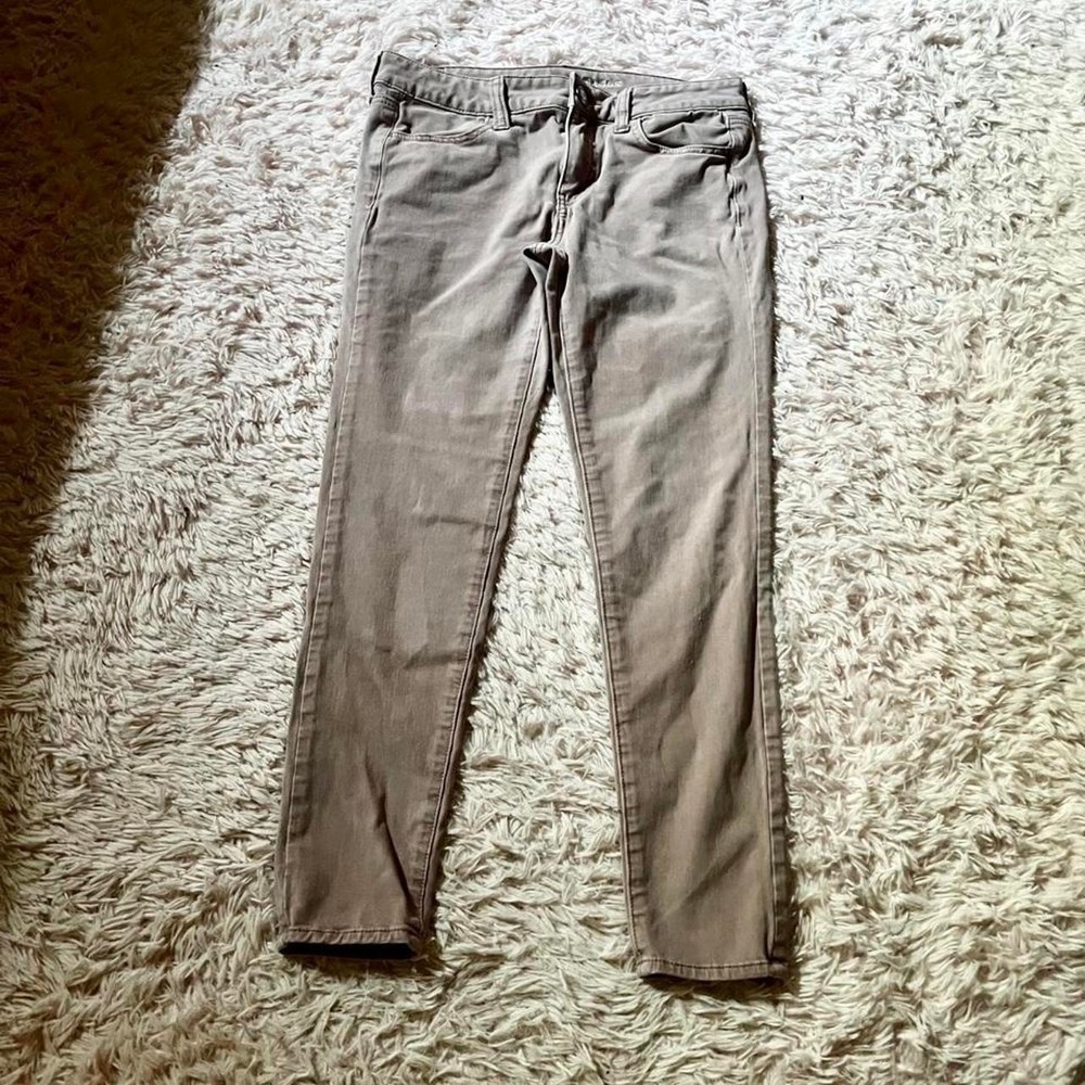 American Eagle 360 Stretch Nude Jeggings Womens 8 Neutral Basic Millennial Denim